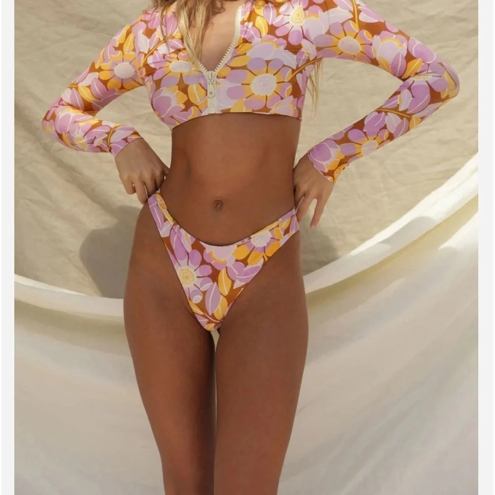 Stone Fox Swim Free People Bikini Bottom Roca Bottom in Retro Bloom XL Beach